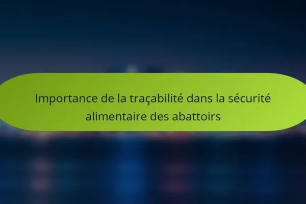 Importance de la traçabilité dans la sécurité alimentaire des abattoirs
