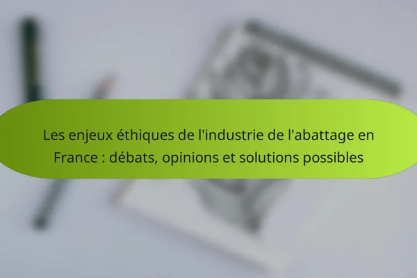 Les enjeux éthiques de l’industrie de l’abattage en France : débats, opinions et solutions possibles