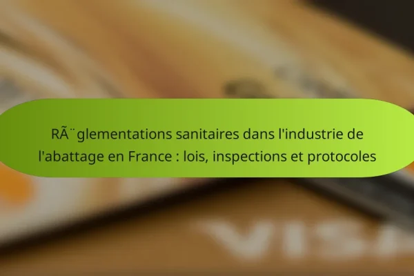 Règlementations sanitaires dans l’industrie de l’abattage en France : lois, inspections et protocoles